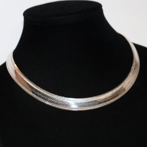 Sterling silver Jewelry - Beautiful Herringbone necklace 18" long .5" wide
